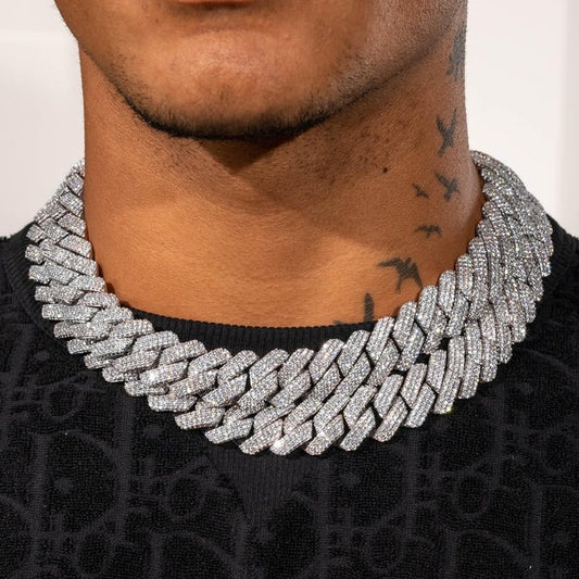 Classy Jewels  20mm Monaco Chain - White Gold