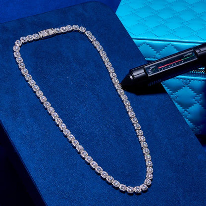 Classy Jewels  Micro Moissanite Clustered Tennis Chain - 925 Silver - D Colour - VVS1
