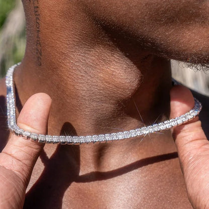 Classy Jewels  6MM Moissanite Baguette Tennis Chain - 925 Silver - D Colour - VVS1