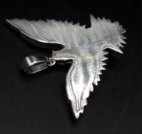 VVS Moissanite Diamond American Winged Eagle Handmade Pendant for Men Without Chain, 2.5" American Eagle Pendant, Animal Gift Men Jewelry