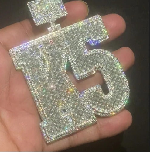 Emerald cut VVS1 Moissanite Layered Letter Pendant, Iced out Chunky Pendant, Custom Alphabet/Letter, 925 Sterling Silver, Hip Hop Pendant