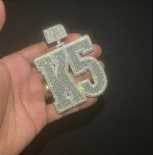 Emerald cut VVS1 Moissanite Layered Letter Pendant, Iced out Chunky Pendant, Custom Alphabet/Letter, 925 Sterling Silver, Hip Hop Pendant