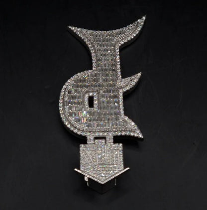 Emerald cut VVS1 Moissanite Letter "P" Pendant, Iced out Chunky Pendant, Custom Alphabet/Letter, 925 Sterling Silver/10k, HipHop Pendant