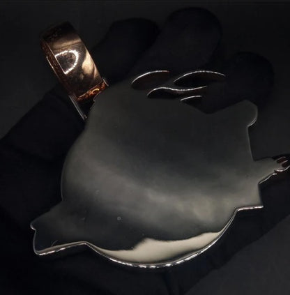 10K Solid Rose Gold and Moissanite Diamond 15.00 CT Horse Detroit Pendant without Chain, Chunky pendant