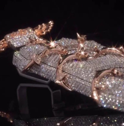 Pittsburgh PA Thorn Vines Pendant, Iced Out Chunky Pendant, Custom Letter, 925 Sterling Silver/10k, Hip Hop Pendant