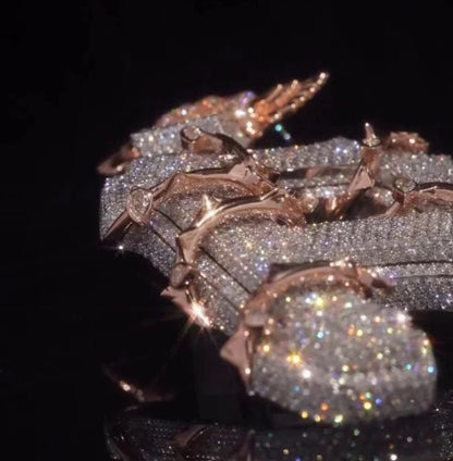 Pittsburgh PA Thorn Vines Pendant, Iced Out Chunky Pendant, Custom Letter, 925 Sterling Silver/10k, Hip Hop Pendant