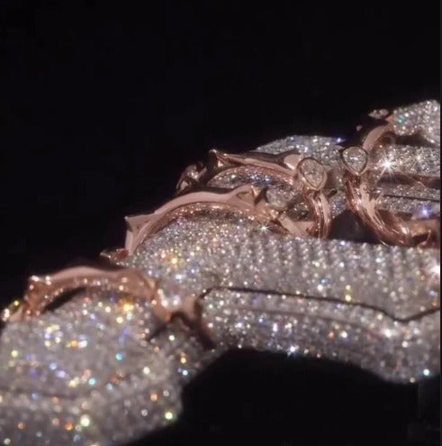 Pittsburgh PA Thorn Vines Pendant, Iced Out Chunky Pendant, Custom Letter, 925 Sterling Silver/10k, Hip Hop Pendant