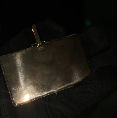 D Color VVS1 Moissanite Diamonds Men Layered Logo Pendant, Custom Logo Pendant, Solid 925 Sterling Silver, Rhodium Plated, Hip Hop Jewelry