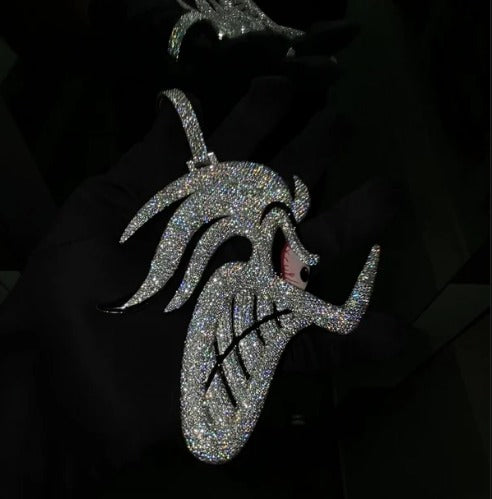 4" Fully Iced Road Runner VVS Moissanite Diamond Pendant, Passes Diamond Test, Icy Hip Hop Pendant, Solid Back