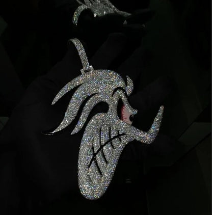 4" Fully Iced Road Runner VVS Moissanite Diamond Pendant, Passes Diamond Test, Icy Hip Hop Pendant, Solid Back