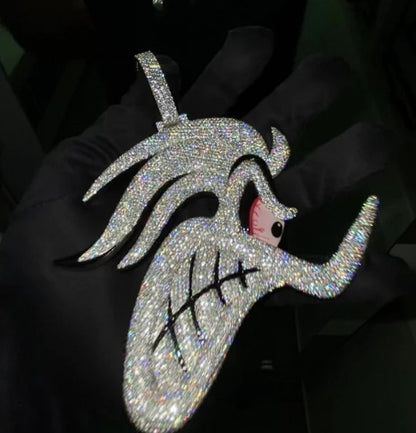 4" Fully Iced Road Runner VVS Moissanite Diamond Pendant, Passes Diamond Test, Icy Hip Hop Pendant, Solid Back