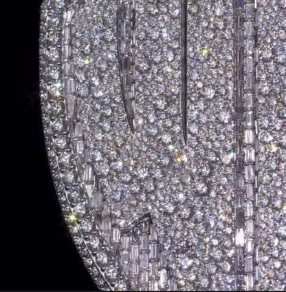 55CT VVS Moissanite Iced Out Custom Pendant – 4" Hip Hop Necklace – Personalized Two-Letter Bling – Baguette &amp; Mosaic Details – Rapper Gift