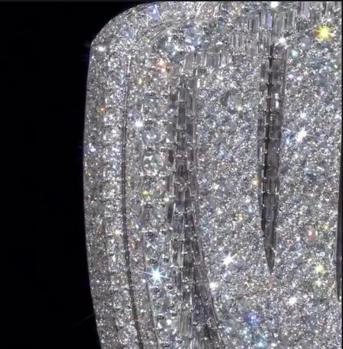 55CT VVS Moissanite Iced Out Custom Pendant – 4" Hip Hop Necklace – Personalized Two-Letter Bling – Baguette &amp; Mosaic Details – Rapper Gift