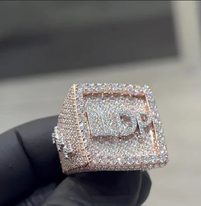 Iced Out Rings for Men, VVS Clarity Cubic Zircon / Moissanite Championship Rings, Statement Rings, Custom Ring, Hip Hop Jewelry Gift