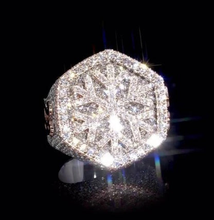 Custom Iced Out Championship Ring, 925 Sterling Silver &amp; VVS Moissanite, Personalized Hip Hop Bling Ring, Men's Statement Jewelry (Copy)