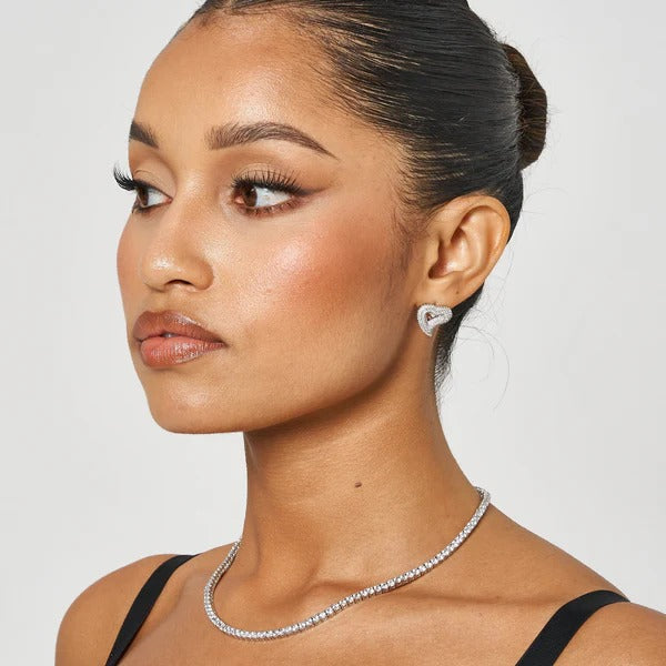 Classy Jewels S925 Heart Earring - White Gold