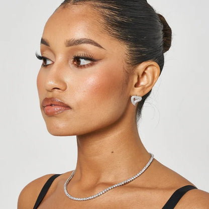 Classy Jewels S925 Heart Earring - White Gold