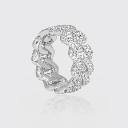 Classy Jewels Cuban Diamond Ring - White Gold