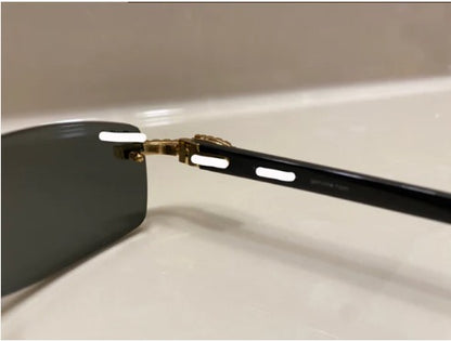 Iced out moissanite Rimless Sunglasses Detroit style sunglasses