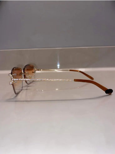 Made to order: Iced out Big C moissanite Sunglasses