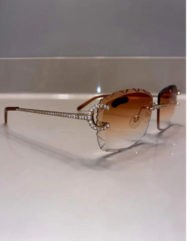 Made to order: Iced out Big C moissanite Sunglasses