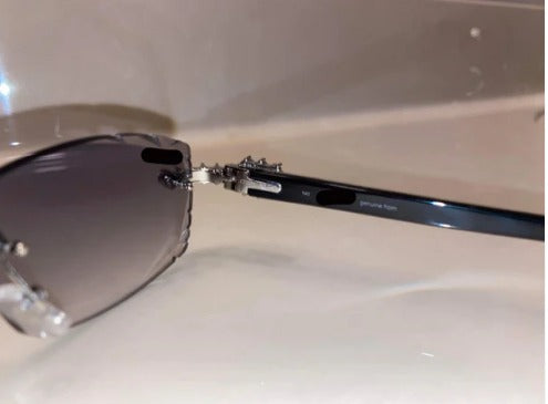 Iced out Rimless Sunglasses Detroit style Buffs 50 pointers