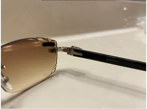 Iced out moissanite White Diamond cut Buffalo horn glasses