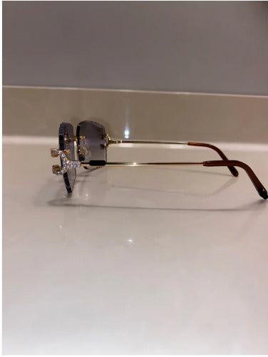 Iced out C wire glasses