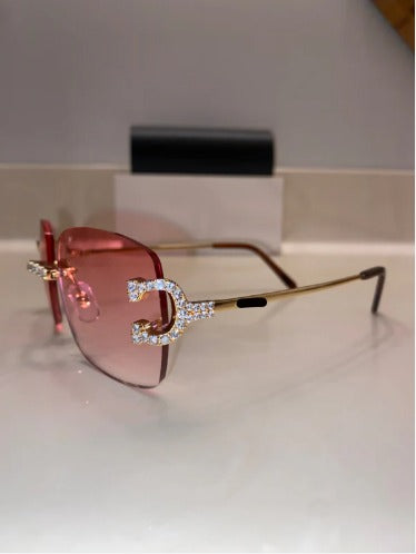 Iced out C wire glasses