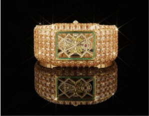 Regal Horizon Gold Lab-Grown Diamond Watch with baguette Detailing A Fusion of Royal Brilliance and Modern Precision