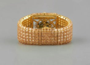 Regal Horizon Gold Lab-Grown Diamond Watch with baguette Detailing A Fusion of Royal Brilliance and Modern Precision