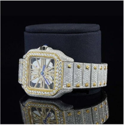 Elegant Automatic Transparent Hip Hop Style Moissanite Diamond Watch