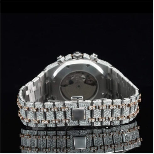 Fabulous Iced Out Bust Down Moissanite Diamond Automatic Watch