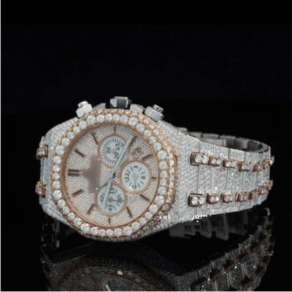 Fabulous Iced Out Bust Down Moissanite Diamond Automatic Watch