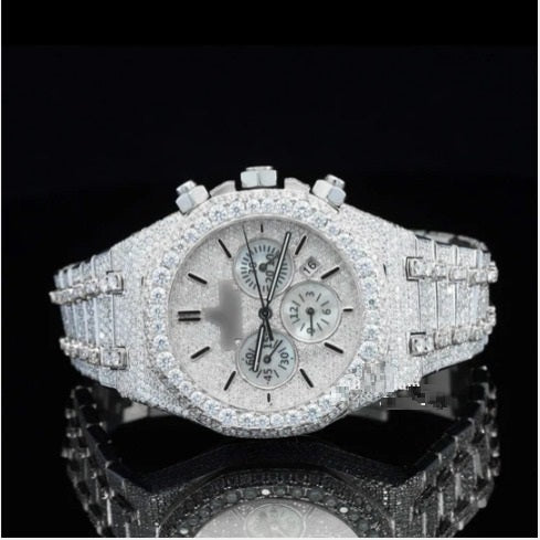 Fabulous Iced Out Bust Down Moissanite Diamond Automatic Watch