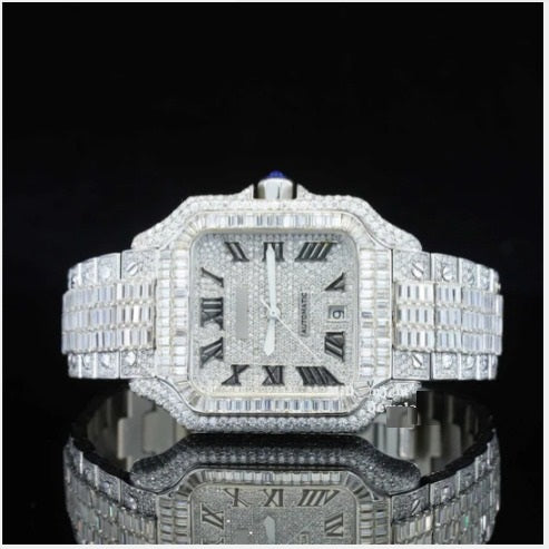 Iconic Roman Number Hip Hop Iced Out Moissanite Watch