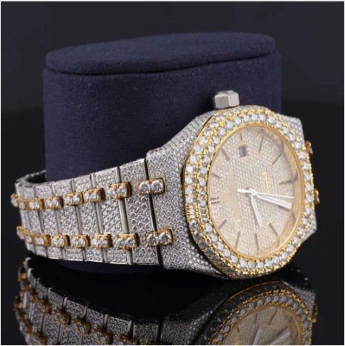 Japan Automatic Fabulous Iced Out Analog Moissanite Watch