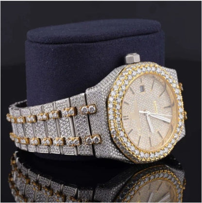 Japan Automatic Fabulous Iced Out Analog Moissanite Watch