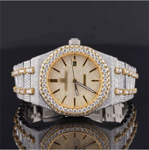 Japan Automatic Fabulous Iced Out Analog Moissanite Watch