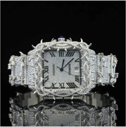Beautiful Automatic Tree Branch Moissanite Watch For Men