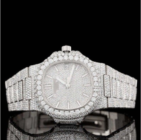 Sapphire Crystal Glass Automatic Moissanite Watch For Men