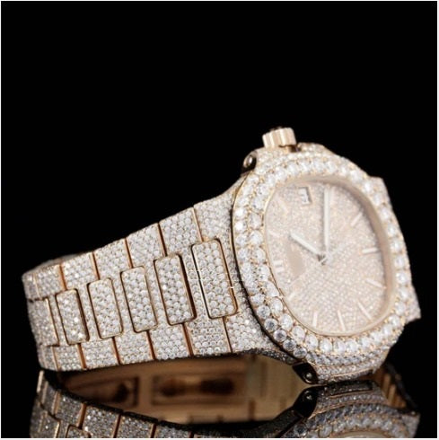 Sapphire Crystal Glass Automatic Moissanite Watch For Men