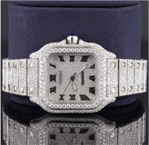 Casual Fully Iced Out Automatic Moissanite Watch For Men