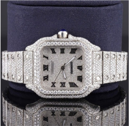 Casual Fully Iced Out Automatic Moissanite Watch For Men