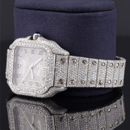 Casual Fully Iced Out Automatic Moissanite Watch For Men