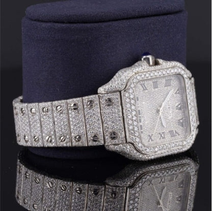 Casual Fully Iced Out Automatic Moissanite Watch For Men