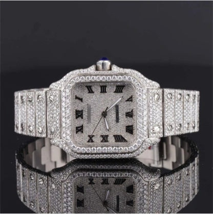 Casual Fully Iced Out Automatic Moissanite Watch For Men