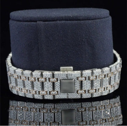 Luxury Moissanite Watch Iced Out Arabic Numericals Automatic Movement For Men