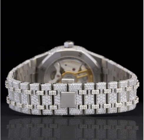 Royal Elegant Fully Iced Out Moissanite Diamond Automatic Wrist Watch For Men