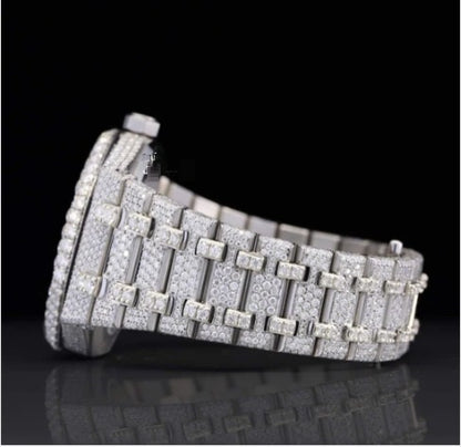 Royal Elegant Fully Iced Out Moissanite Diamond Automatic Wrist Watch For Men